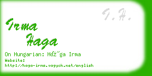 irma haga business card